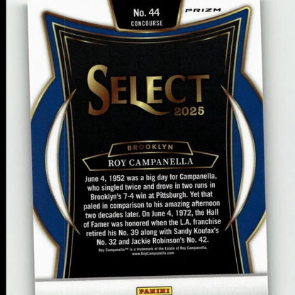 2025 Panini Select #44 Roy Campanella Green Flash Prizms