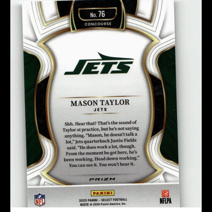 2025 Panini Select #76 Mason Taylor Silver Prizm