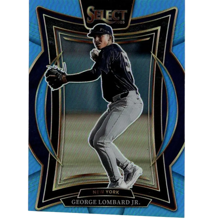 Blue and black select 2025 baseball trading card featuring george lombard jr.