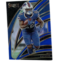 Blue and white buffalo bills football trading card featuring ray davis in action from 2025 panini select ray #284 /99