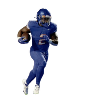 Blue football trading card featuring player ashton jeanty in a running back uniform.