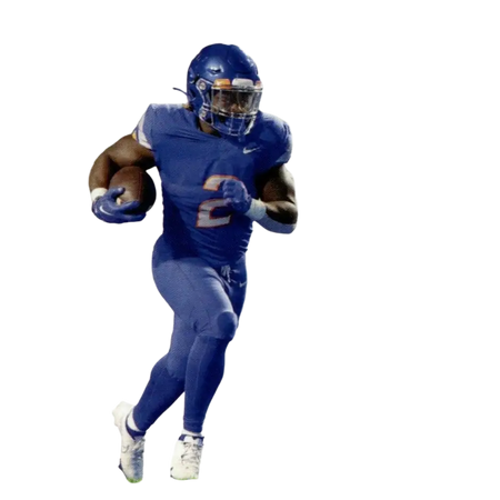 Blue football trading card featuring player ashton jeanty in a running back uniform.