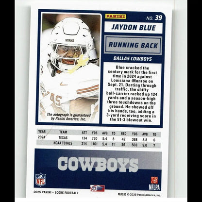 White football helmet with horns logo and clear face shield from 2025 score jaydon blue action and toy figures collection