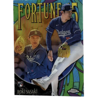 This is a vibrant, glossy baseball trading card featuring two los angeles dodgers players in blue uniforms with white lettering and gold gloves against an abstract colorful background.