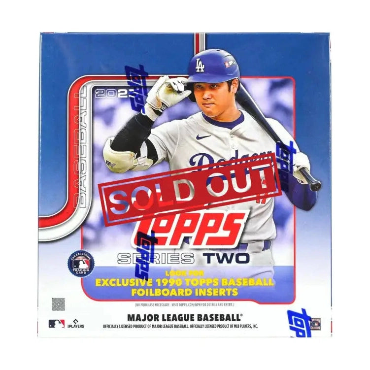 A box of 2024 Topps Series Two baseball cards featuring Shohei Ohtani.