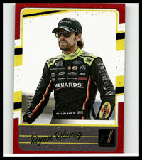 Black and yellow racing suit worn by ryan blaney featured on 2026 donruss 125 ryan blaney red card limited to 299