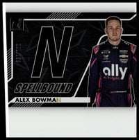 Black and pink racing suit with white lettering featuring the ally logo for alex bowman spellbound diamond plate