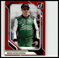 Green and white racing suit with solomon plumbing logo worn by brad keselowski in 2026 donruss red #6 brad keselowski red card