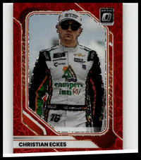 Christian Eckes Optic Red Velocity #94 Donruss 2026 trading card with red border and white black green racing suit