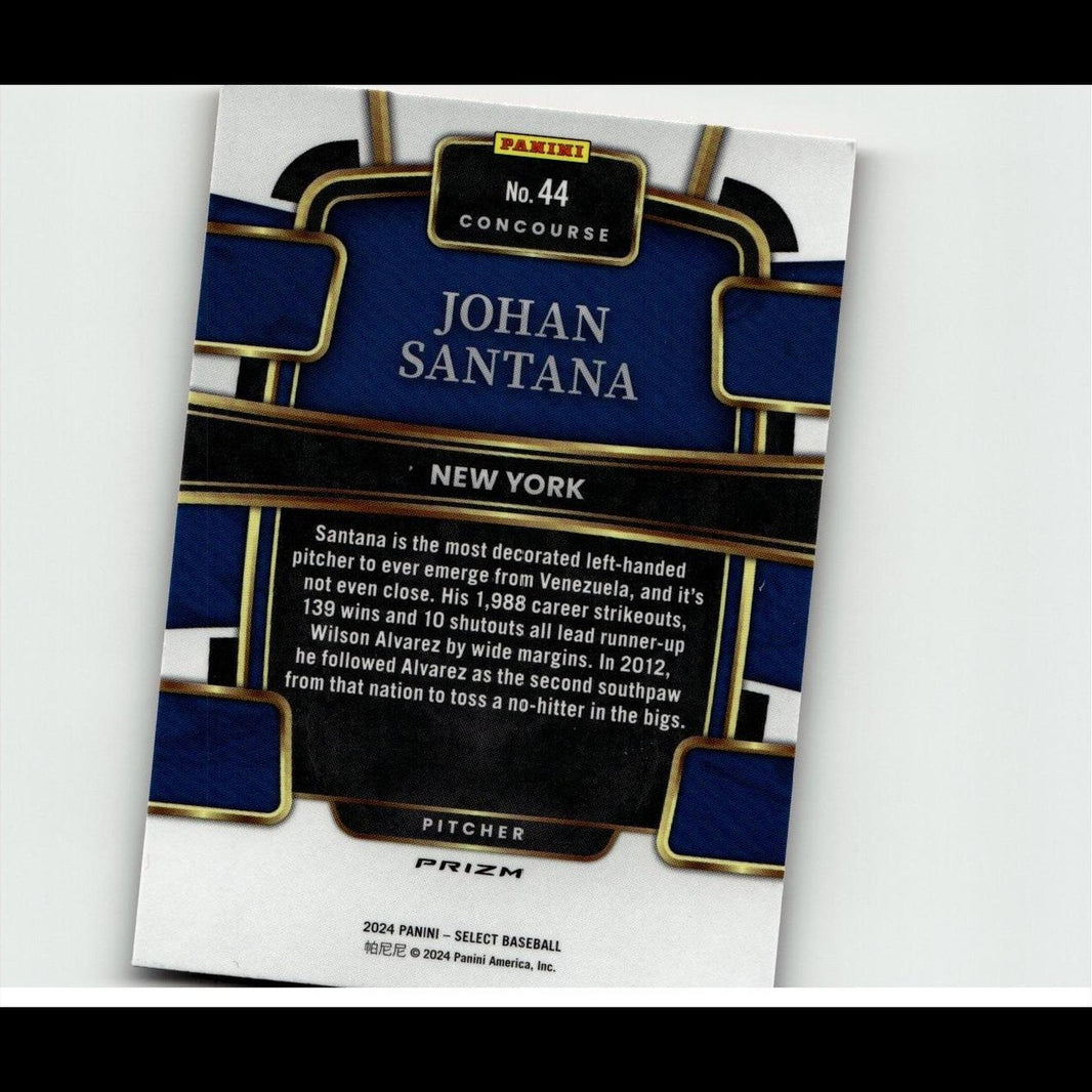 2024 Panini Select #44 Johan Santana Red and Blue Prizms