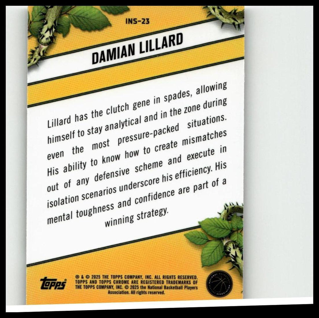 2024-25 Topps Chrome - Instinct #INS-23 Damian Lillard
