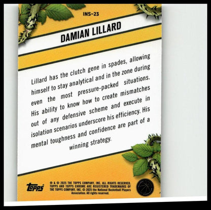 2024-25 Topps Chrome - Instinct #INS-23 Damian Lillard