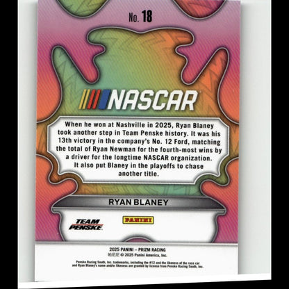 2025 Panini Prizm #18 Ryan Blaney Groovy