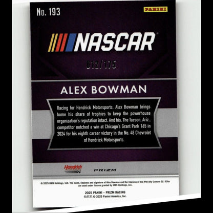 2025 Panini Prizm #193 Alex Bowman Red Power #/175