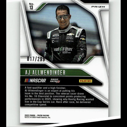 2025 Panini Prizm #13 AJ Allmendinger Pulsar #/299
