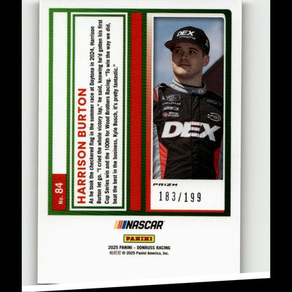 2025 Donruss #84 Harrison Burton Optic Red Velocity #/199