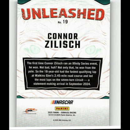 2025 Donruss #19 Connor Zilisch Unleashed