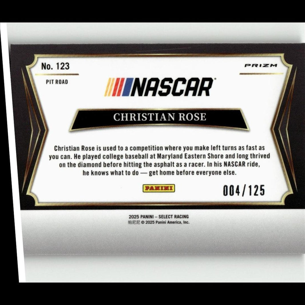 2025 Panini Select #123 Christian Rose Maroon Prizms #/125