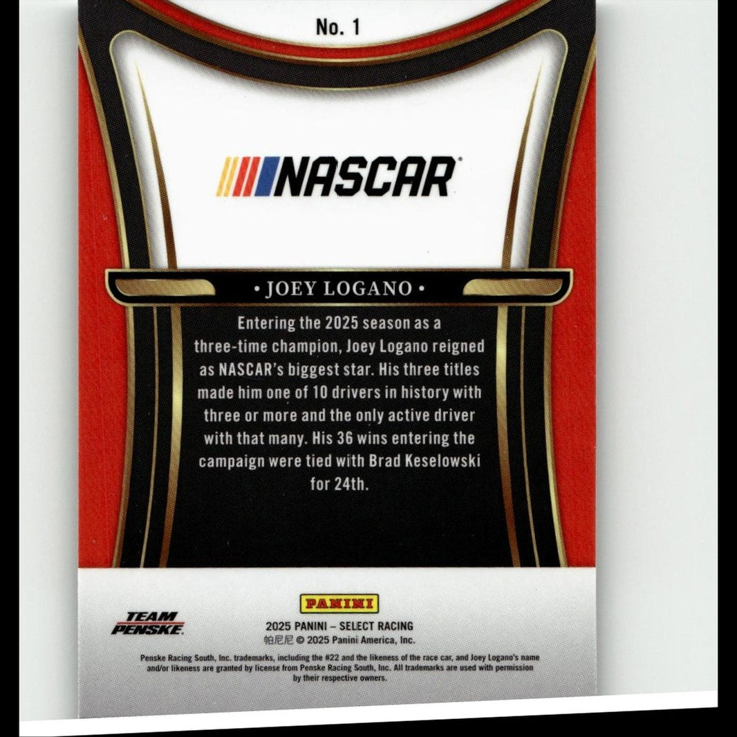 2025 Panini Select #1 Joey Logano Sensations