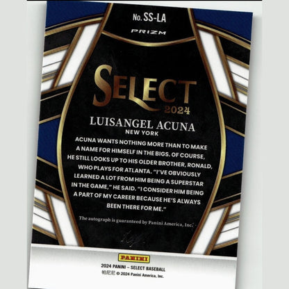 2024 Panini Select #SS-LA Luisangel Acuna Gold Vinyl Prizms #/1