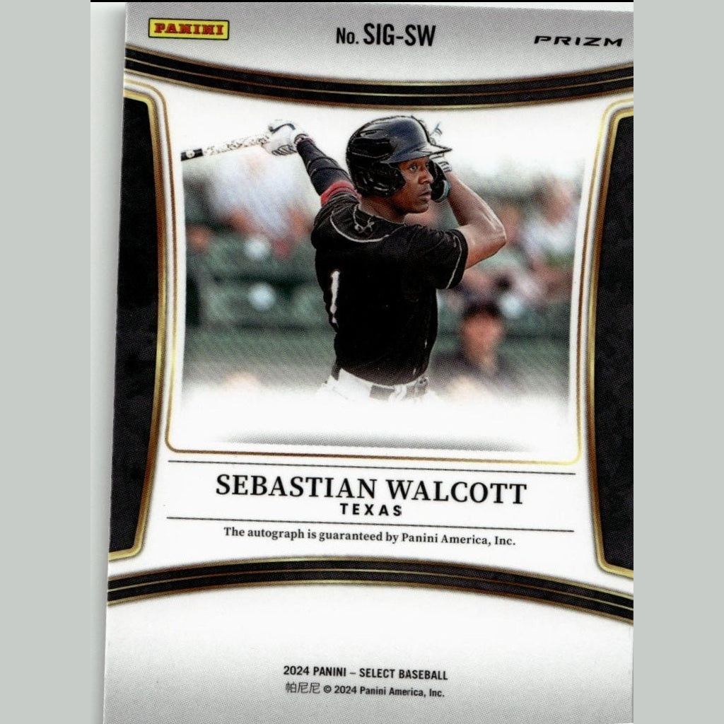 2024 Panini Select #SIG-SW Sebastian Walcott Signatures Silver Prizm