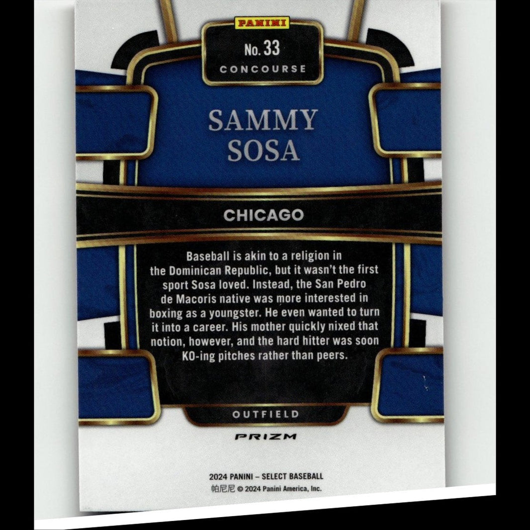 2024 Panini Select #33 Sammy Sosa Red and Blue Prizms Silver