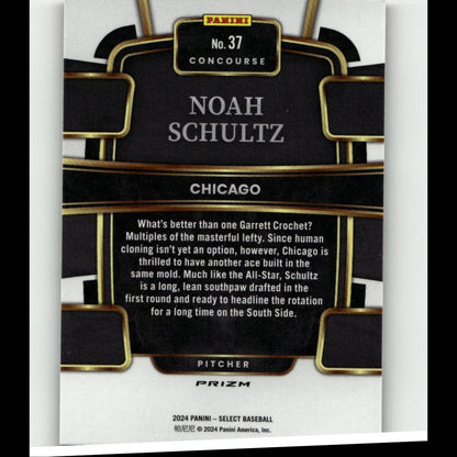 2024 Panini Select #37 Noah Schultz Red and Blue Prizms