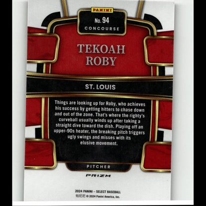2024 Panini Select #94 Tekoah Roby Red and Blue Prizms