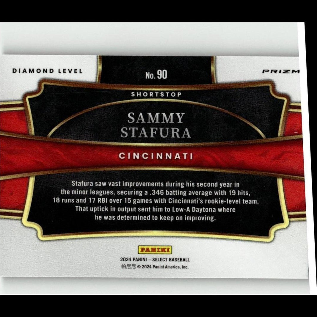 2024 Panini Select #90 Sammy Stafura Green Flash Prizms