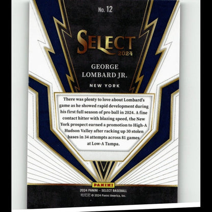 2024 Panini Select #12 George Lombard Jr. Turbo Charged