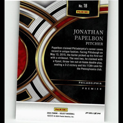 2024 Panini Select #18 Jonathan Papelbon