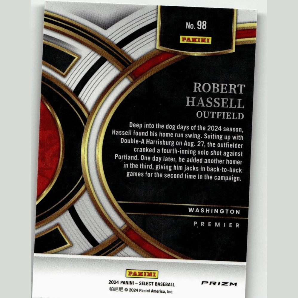 2024 Panini Select #98 Robert Hassell Green Flash Prizms