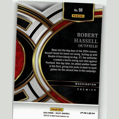 2024 Panini Select #98 Robert Hassell Green Flash Prizms