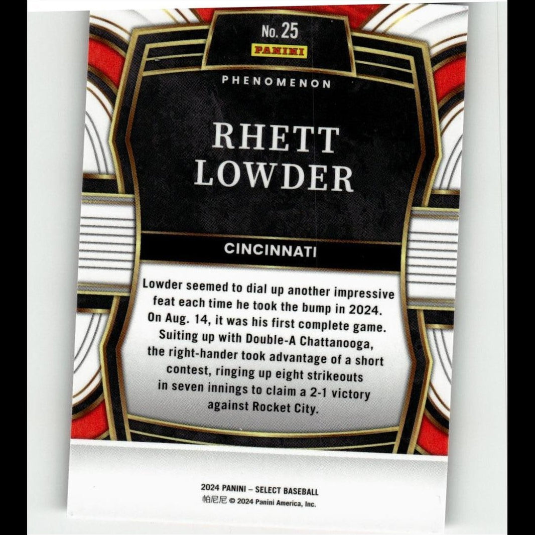 2024 Panini Select #25 Rhett Lowder Phenomenon