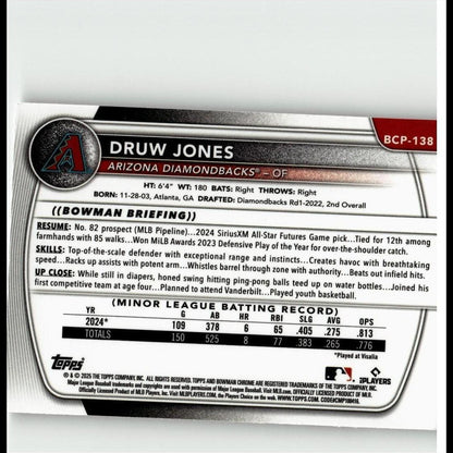 2025 Bowman #BCP-138 Druw Jones Chrome Prospects