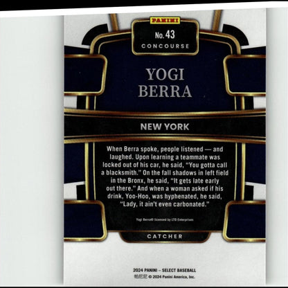 2024 Panini Select #43 Yogi Berra
