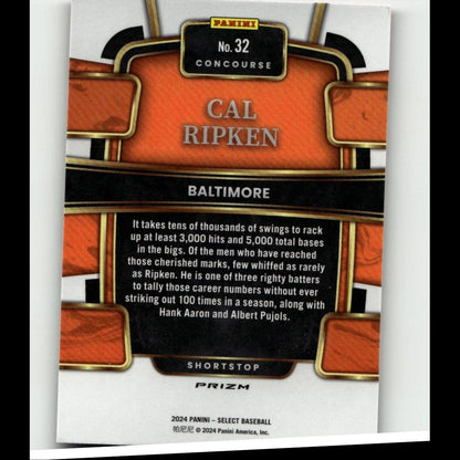 2024 Panini Select #32 Cal Ripken Red and Blue Prizms