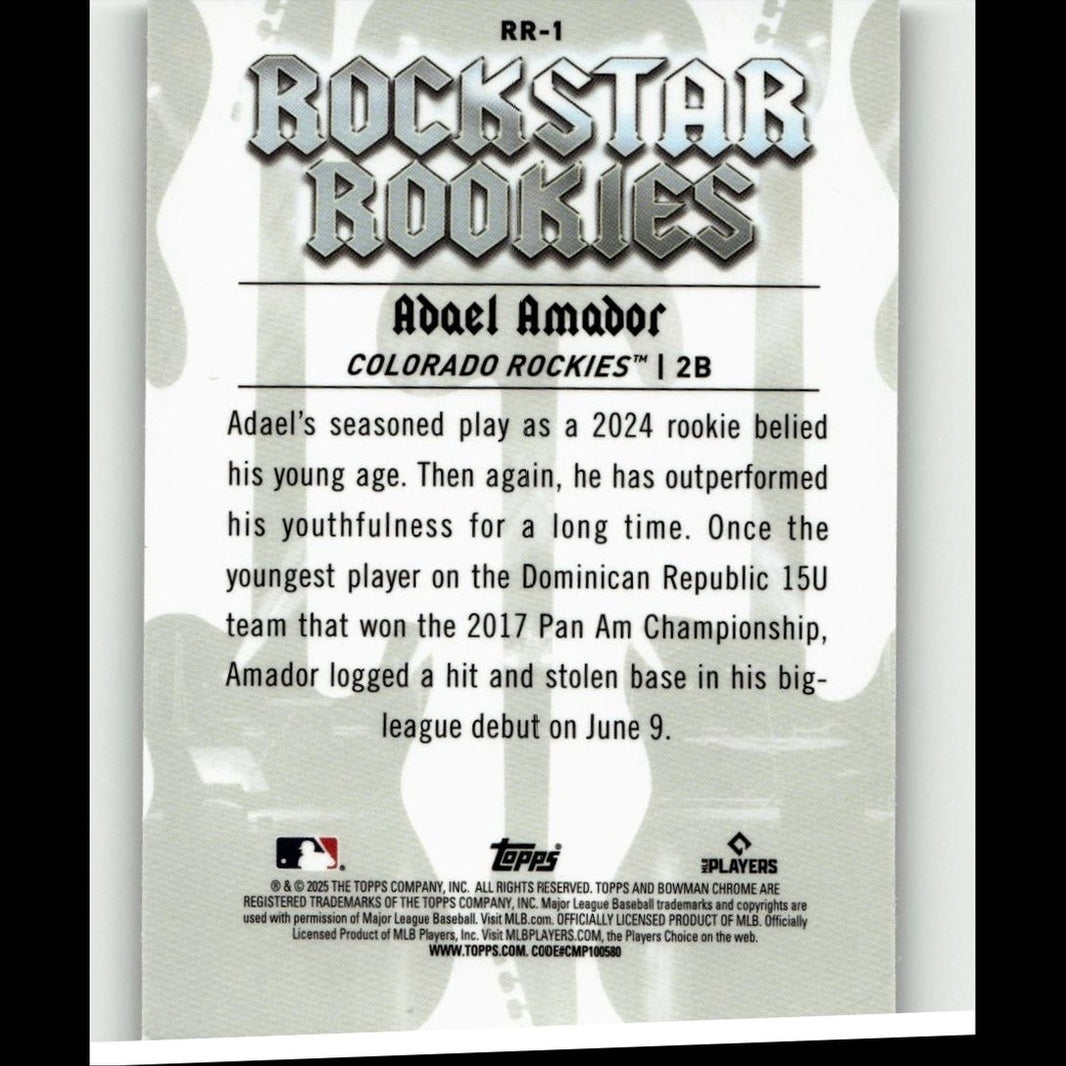 2025 Bowman #RR-1 Adael Amador Rockstar Rookies