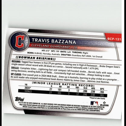 2025 Bowman #BCP-131 Travis Bazzana Chrome Prospects