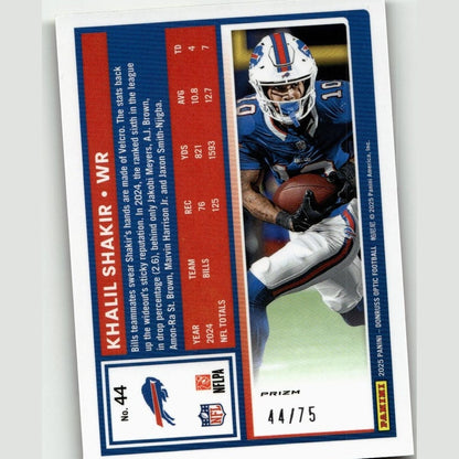 2025 Donruss Optic #44 Khalil Shakir Electricity #/75
