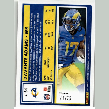 2025 Donruss Optic #64 Davante Adams Electricity #/75