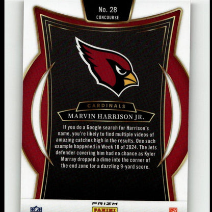 2024 Panini Select #28 Marvin Harrison Jr. Red & Yellow Prizm Shock