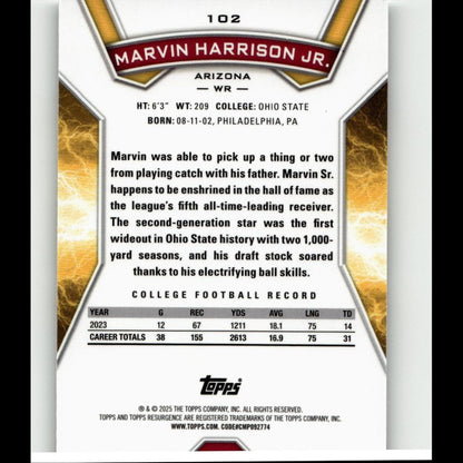 2025 Topps Resurgence - #102 Marvin Harrison Jr.