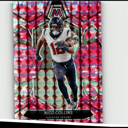 2024 Panini Mosaic #88 Nico Collins Mosaic Camo Pink