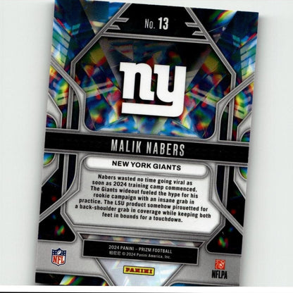2024 Panini Prizm #13 Malik Nabers Prizmatic Silver Prizm