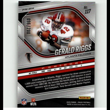 2025 Panini Prizm #117 Gerald Riggs Hyper #/200