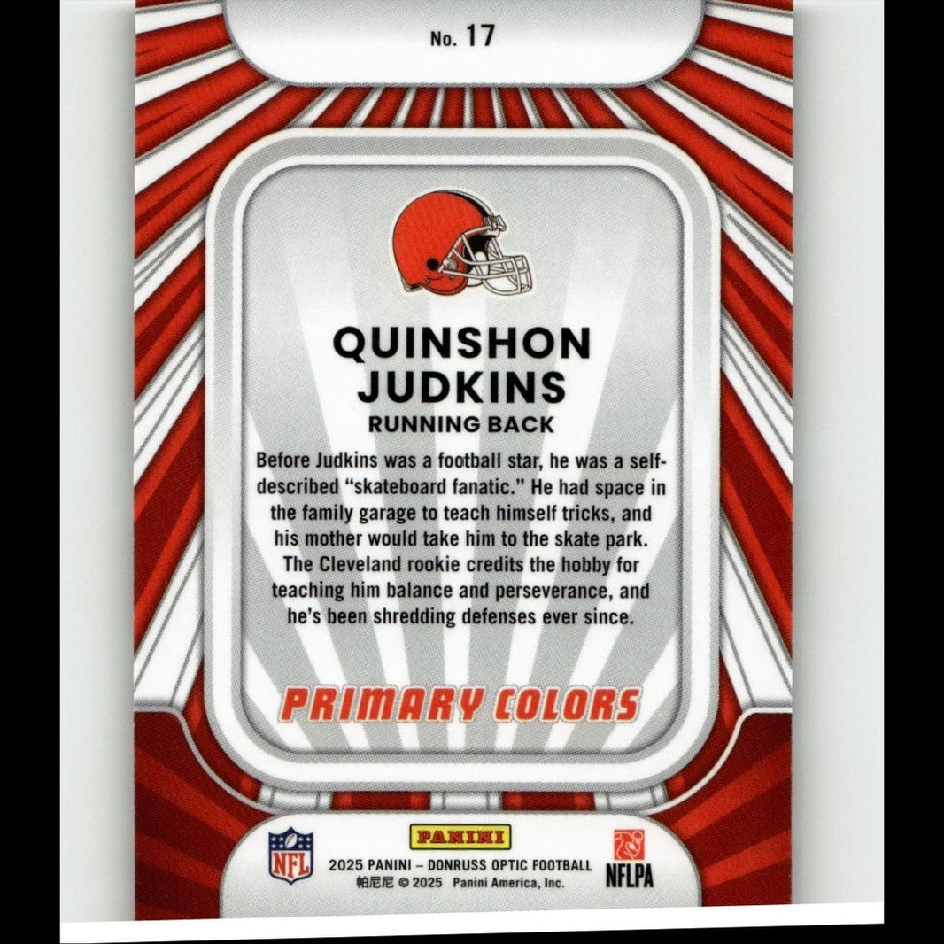 2025 Donruss Optic #17 Quinshon Judkins Rookie Primary Colors