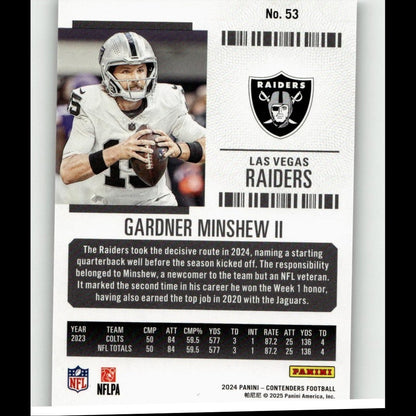 2024 Panini Contenders #53 Gardner Minshew II