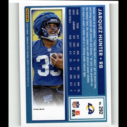 2025 Donruss Optic #292 Jarquez Hunter Holo