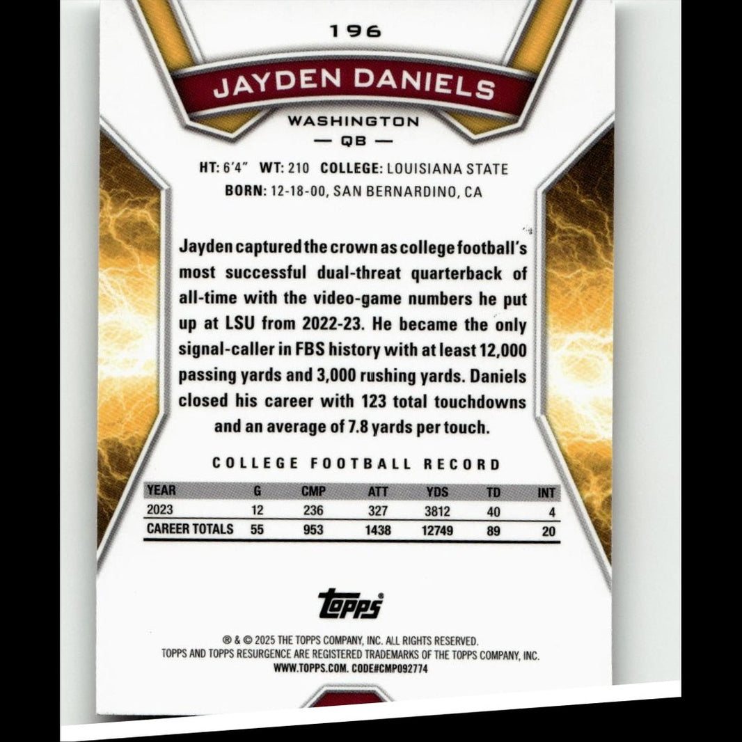 2024 Topps Resurgence #196 Jayden Daniels